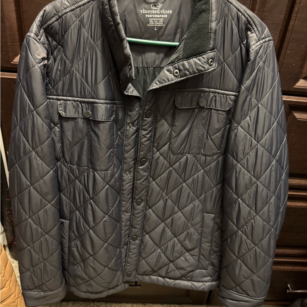 Vineyard Vines Men's Gray Quilted Jacket